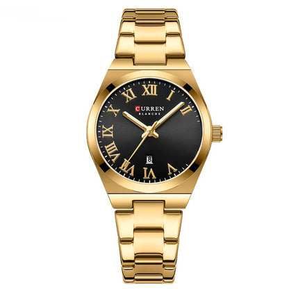 Women's Fashion Calendar Women's Watch Casual Steel Belt