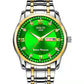 Fashion Alloy Steel Belt Waterproof Luminous Men's Dual Calendar Watch