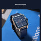 Men's Luminous Waterproof Square Multi-function Chronograph Calendar Leather Watch