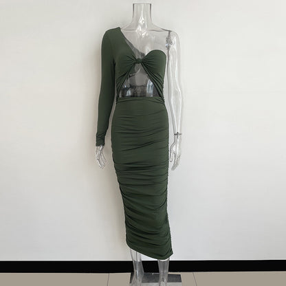 Design Sense Niche Twist Tube Top Sexy Hollow High Waist Sheath Dress