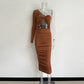 Design Sense Niche Twist Tube Top Sexy Hollow High Waist Sheath Dress