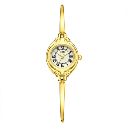 Gold Good-looking Thin Strap Quartz Watch
