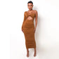 Design Sense Niche Twist Tube Top Sexy Hollow High Waist Sheath Dress