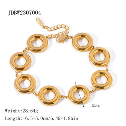 Stainless Steel Gold And Silver Contrast Color Ring Pendant Earrings